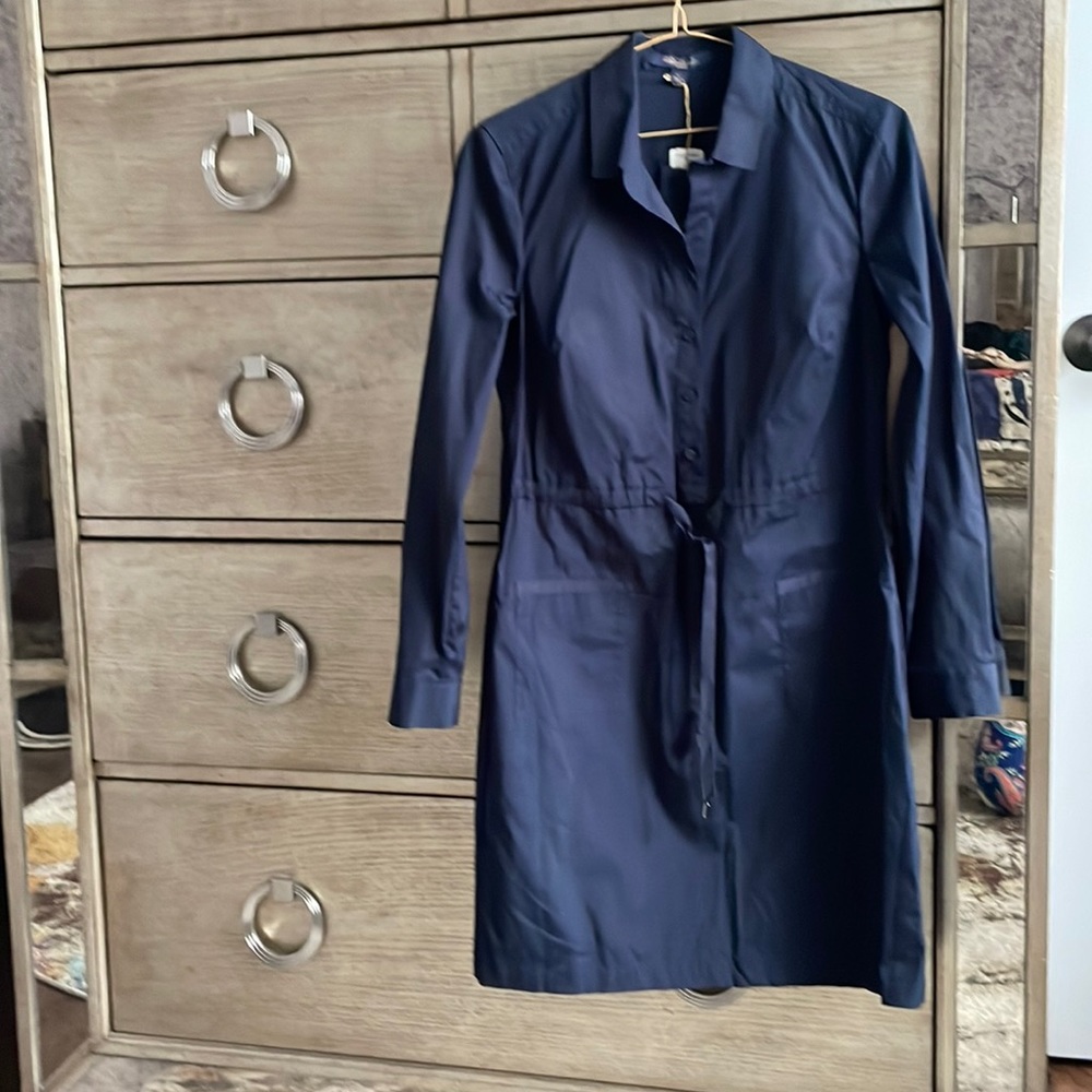 Brooks Brothers navy shirt dress, size 2p; new